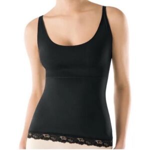 SPANX Hide & Sleek Lace Bottom Cami Camisole
Scoop Neck Black Tank Size M